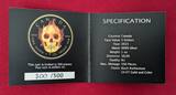 Kanada 5 Dollar Silbermünze mit Farbapplikation 2015 Burning Maple Skull - Maple Leaf Farbmünze - Brennender Schädel BU colorated with wooden box, carton & coa