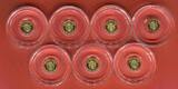 Gabun 7 Goldmünzen je 0,5 Gramm Gold 2023 Half Gram Gold Coins mit Ruthenium-Veredelung Proof with original packaging