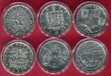Tschechien Lot 6 Münzen Silbergedenkmünzen div. Jahre 6 x 200 Kronen Lot verschiedene Motive proof in capsule