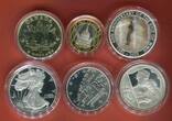 Australien, Frankreich, GB, Kanada, Russland & USA 6 Silbermünzen Set 2005 The Allied Forces Silver Proof 6 Coin Collection proof in capsule, certificate, box, carton