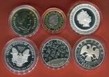 Australien, Frankreich, GB, Kanada, Russland & USA 6 Silbermünzen Set 2005 The Allied Forces Silver Proof 6 Coin Collection proof in capsule, certificate, box, carton