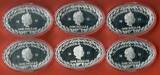 Tokelau 6 x 1 Dollar Ku/Ni Münzen 2013 Battleships of World War II - Schlachtschiffe des 2. Weltkriegs Proof silver plated coins with box & coa