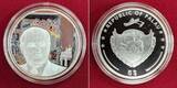 Palau 5 Dollars Silbermünze teilcoloriert 2014 25 Years Fall of the Berlin Wall - Fall der Berliner Mauer Proof 3D-Laser tilt with wooden box, coa & carton