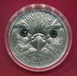 Mongolei 500 Togrog Silbermünze 2016 Sakerfalke - Saker Falcon (1 oz, mit zwei Swarovski-Elementen) antique finish in capsule, coa, orig. packaging