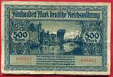Danzig 500 Mark Banknote 1922 Krantor Deutsche Reichswährung Used small tear see scan