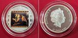 Cook Islands 20 Dollar mit Farbapplikation und 16 Glaselementen 2012 Masterpieces of Art - The Christmas Edition - Peter Paul Rubens Proof colorated with coa, box & carton