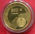 Kasachstan Kazakhstan 500 Tenge Gold Olympic Winter Games 2010 - Biathlon Proof with three Industrial Diamonds