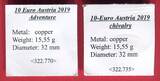 Österreich 2 x 10 Euro Kupfermünzen 2019 Abenteuer & Ritterlichkeit Unc copper coin