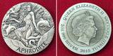 Tuvalu 2 Dollar Silbermünze - 2 oz Silver Coin 2015 Goddesses of Olympus Aphrodite High Relief - Göttinnen des Olymps Unc antique finish with original packaging