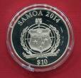 Samoa 10 Dollars Silbermünze 2014 25 Jahre Mauerfall proof in capsule, certificate & box