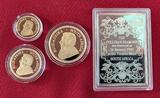 Südafrika, South Africa 1/10, 1/4 & 1/2 Unze Goldmünzen Gold 2013 Krugerrand Fractional De Luxe Set Proof with wooden box and coa