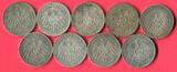 Preußen 9 x 5 Mark Silbermünzen 1898 - 1908 Kaiser Wilhelm II. - Lot - Neun Jahrgänge different