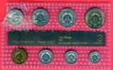 DDR Kursmünzensatz 1990 KMS 1 Pfennig bis 2 Mark, Brandenburg Tor BU Coin Set plastic used