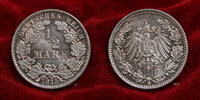 Deutsches Reich Kaiserreich 1/2 Mark Halbe Mark mit Prägeglanz Standard Circulation Coin -