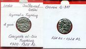 Indien India Delhi 4 Gani Sultanat Delhi 4 Gani Silber Ghiyath al-Din Tughluq 1320 - 1325 A.D. -