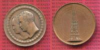 Preußen Königreich Bronzemedaille Preußen 1818 Grundstein Siegesdenkmal über Napoleon Berlin Kreuzberg Alexander I -