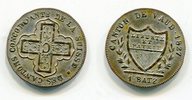Vaud Schweiz 1 Batzen Kanton, Wappen Waadt -