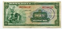 Bundesrepublik Deutschland Berlin 20 DM Deutsche Mark Währungsreform Currency Reform Kopfgeld B-Stempel -