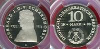 Eastern Germany DDR GDR 10 Mark Gedenkmünze Gerhard von Scharnhorst 225th Anniversary of Birth PP -