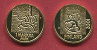Finland, Finnland, 1 Markkaa Gold Die Letzte Mark -