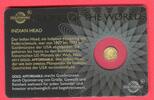 Ruanda, Rwanda 10 FRW Minigoldmünze - 1/200 Unze Gold Indian Head - aus der Serie Icons of the World - Gold Affordable -