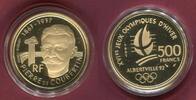 Frankreich France 500 Francs Gold Winter Olympics Albertville Pierre De Coubertin 1863 - 1937 -