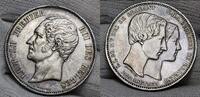 Belgien, Belgium 5 Francs 5 Franc 1853. Auf die Hochzeit des Trohnfolgers Leopold II. -
