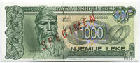 Albanien 1000 Leke Specimen 000 Serie Nr. 0048 Skenderbeu -