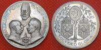 Deutschland 1. Weltkrieg The Great War Silbermedaille Der neue Dreibund Wilhelm II. Franz Joseph Mohammed V. Türkei -