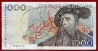 Schweden Sweden 1000 Kronen Kroner ETT TUSEN Gustav Wasa -
