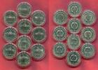 Eastern Germany DDR GDR 10 x 5 Mark 1979 - 1990 Brandenburger Tor 10 Jahrgänge ohne 1971, 1983 und 1985 Uncirculated with Capsule