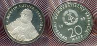 Deutsche Demokratische Republik DDR 20 Mark Silber Gedenkmuenze 500. Geburtstag Martin Luther Proof PP -