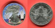 USA 1 Dollar Silbermünze - Silver Eagle - 1 oz Colorierte Liberty - 66 Jahre Berliner Luftbrücke - Luftbrückendenkmal -