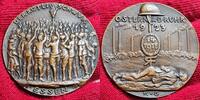 Germany Deutschland Karl Goetz Medaille Bronze Gußmedaille Bronze Cast Rütli Schwur in Essen Ostern an der Ruhr 14 Tote mit Randpunze -