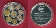 Griechenland Gedenkprägung Medaille Die ersten Euro-Münzen v.Griechenland 2002, vergoldete/verkupferte Applikationen -