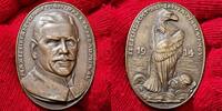 Deutschland Karl Goetz Medaille Kaiserreich Bronze Guß Hochoval Admiral Graf Spee Seeschlacht bei Santa Maria Chile Hochval Rar -