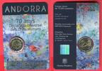 Andorra 2 Euro Gedenkm&uuml;nze 2018 70 Jahre Deklaration der Menschenrechte ... 21,00 EUR  + 4,00 EUR frais d'envoi