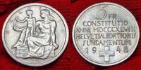 Schweiz Switzerland 5 Franken Liber 100 Jahre schweizerischer Bundesstaat -