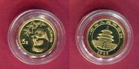 China Volksrepublik, PRC 5 Yuan 1/20 Unze Gold Panda mit Bambuszweig - seltener Jahrgang -