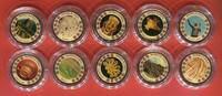 Mexiko 10 x 1 Peso Ku/Ni Münzen mit Farbapplikation Empire of the Inca - Kollektion - Das Reich der Inkas -