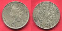 Hong Kong Trade Dollar Queen Victoria Mintage for all three years Struck through or planchet flaw -