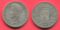 Frankreich France Kingdom 5 Francs King König Roi Charles X. 1824 - 1830 Lyon Mint -