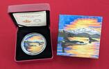 Kanada 30 Dollar Farbmünze - 2 oz Fine Silver Coin Animals in the Moonlight - Orcas - Münze leuchtet im Dunkeln Glow in the Dark -
