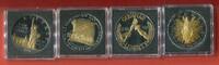 USA 4 x 1 Dollar Silbermünzen Golden Enigma - Edition Black Ruthenium & 24 kt Gold veredelt -