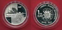 Frankreich 1,50 Euro Silbergedenkmünze Flug Paris - Tokio -