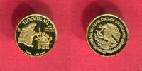 2 Pesos 1/20 Unze Minigoldmünze 1999 Mexico Azteken Teocuitlatl PP lose min.Handlingsspuren