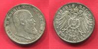 Württemberg State of German Empire 2 Mark Silbermünze Kursmünze ,Kursmünze, König Wilhelm II. J. 174 -