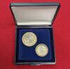 1/2 und 1 Mark Silbermünzen 1915 D & J Deutsches Kaiserreich dekoratives Set mit hübscher Box ss-vz mit Box