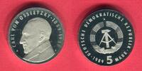 DDR 5 Mark Neusilber Gedenkmünze zum 100. Geburtstag von Carl von Ossietzky 1889 - 1938 -