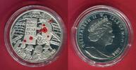 Insel Man, Isle of Man 1 Crown Silbermünze mit Farbauflage 70. Jahrestag D-Day 6. Juni 1944 WW II -